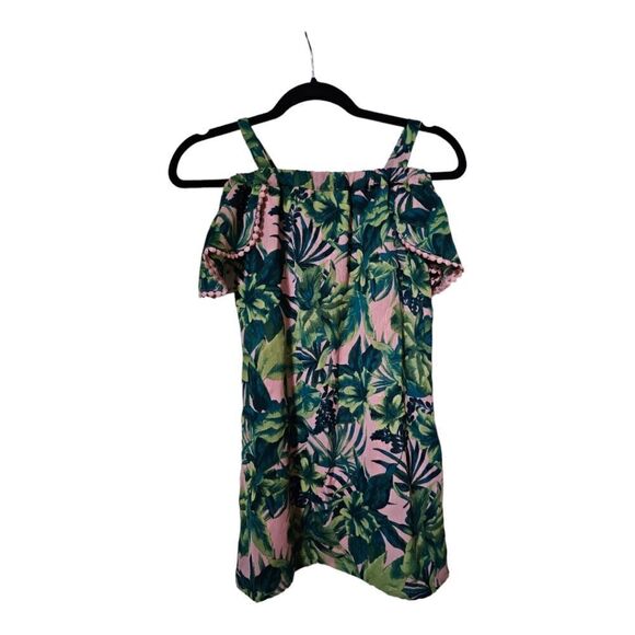 GB GIRLS Pink Green Legacy AKA Tropical Print Dress - Size Small - Picture 2 of 6